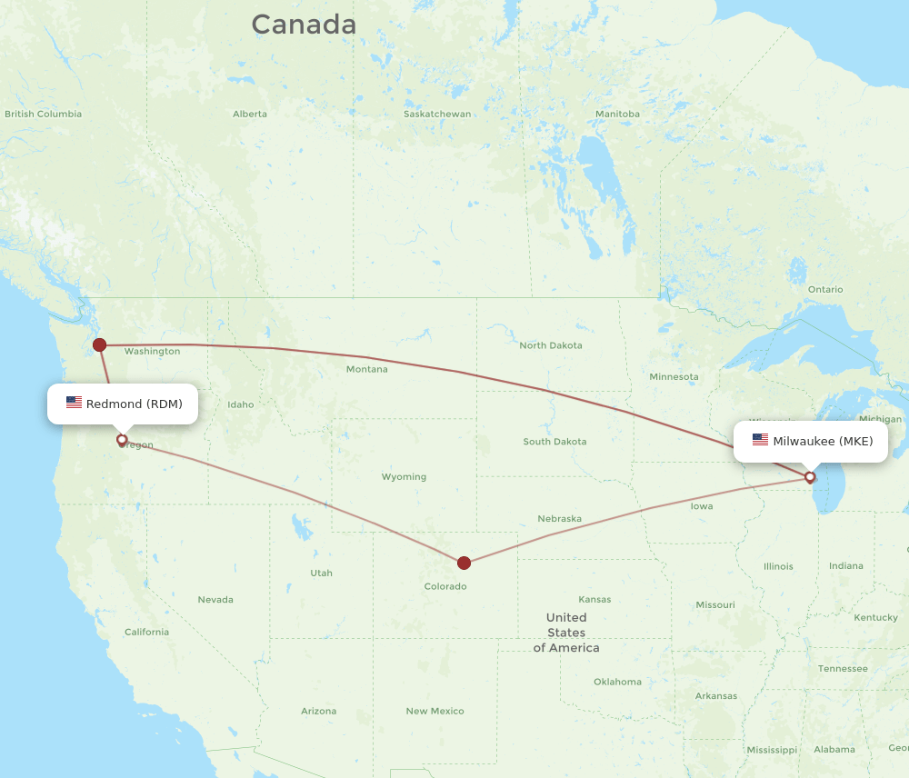 RDM-MKE flight routes