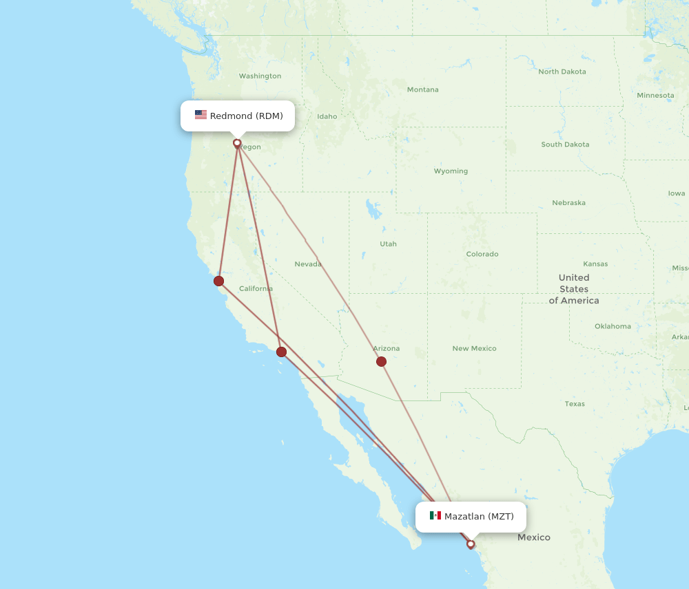 RDM-MZT flight routes