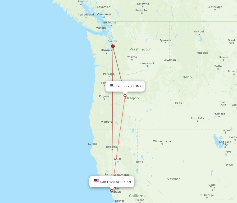 RDM-SFO flight routes