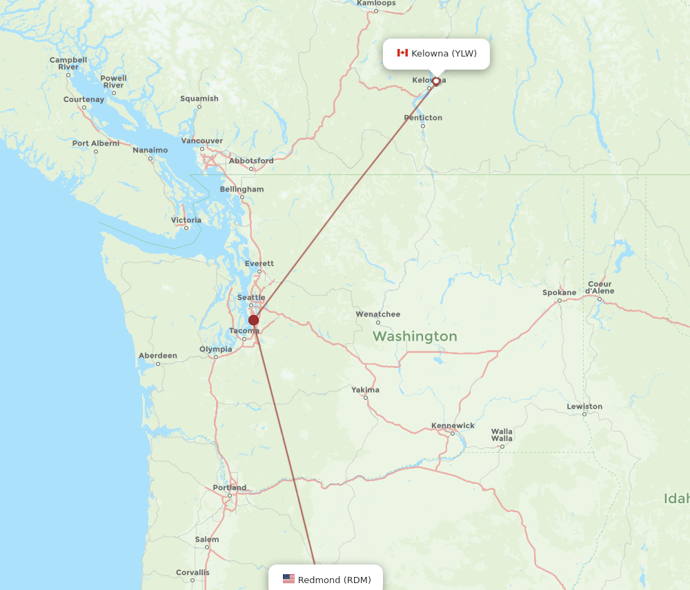 RDM-YLW flight routes