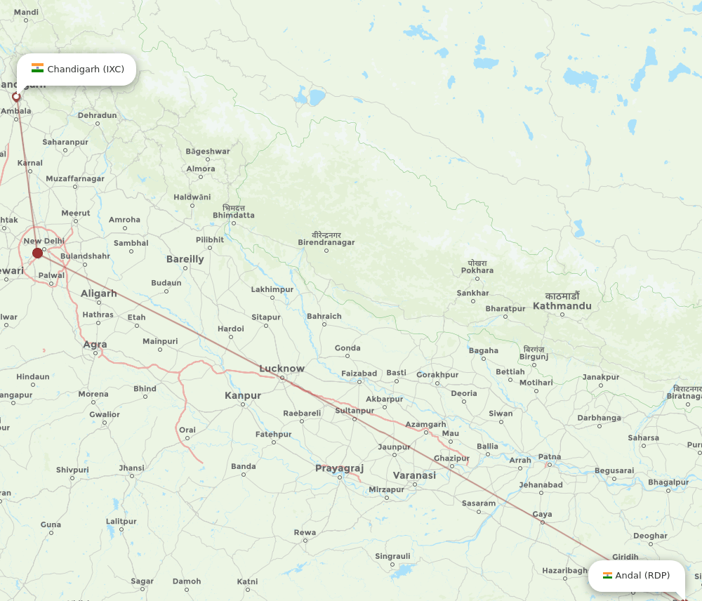 RDP-IXC flight routes