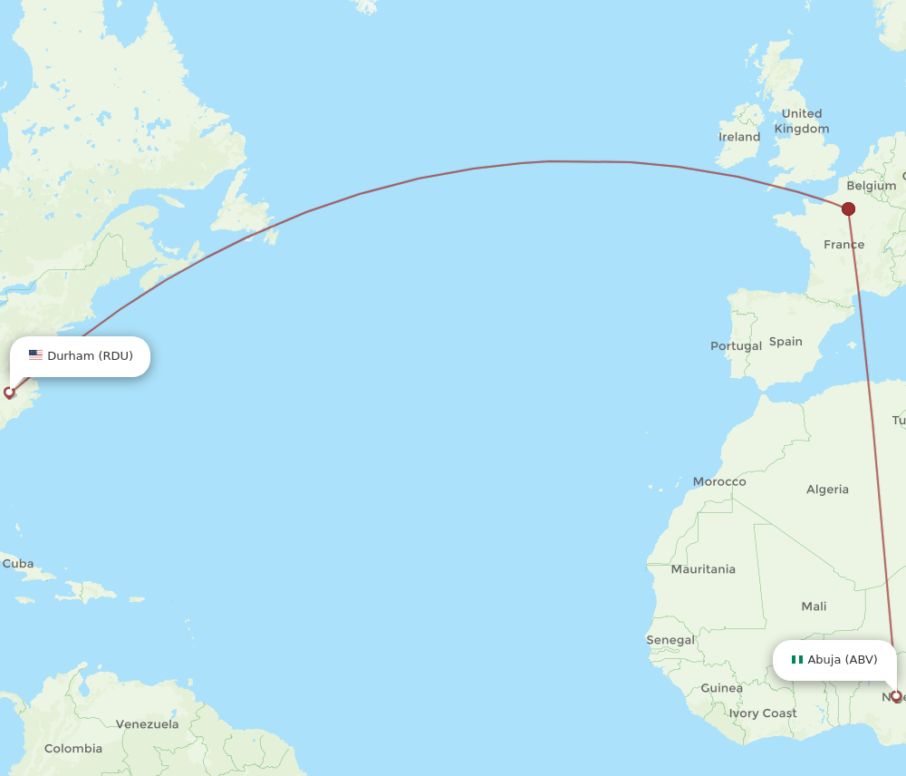 RDU-ABV flight routes