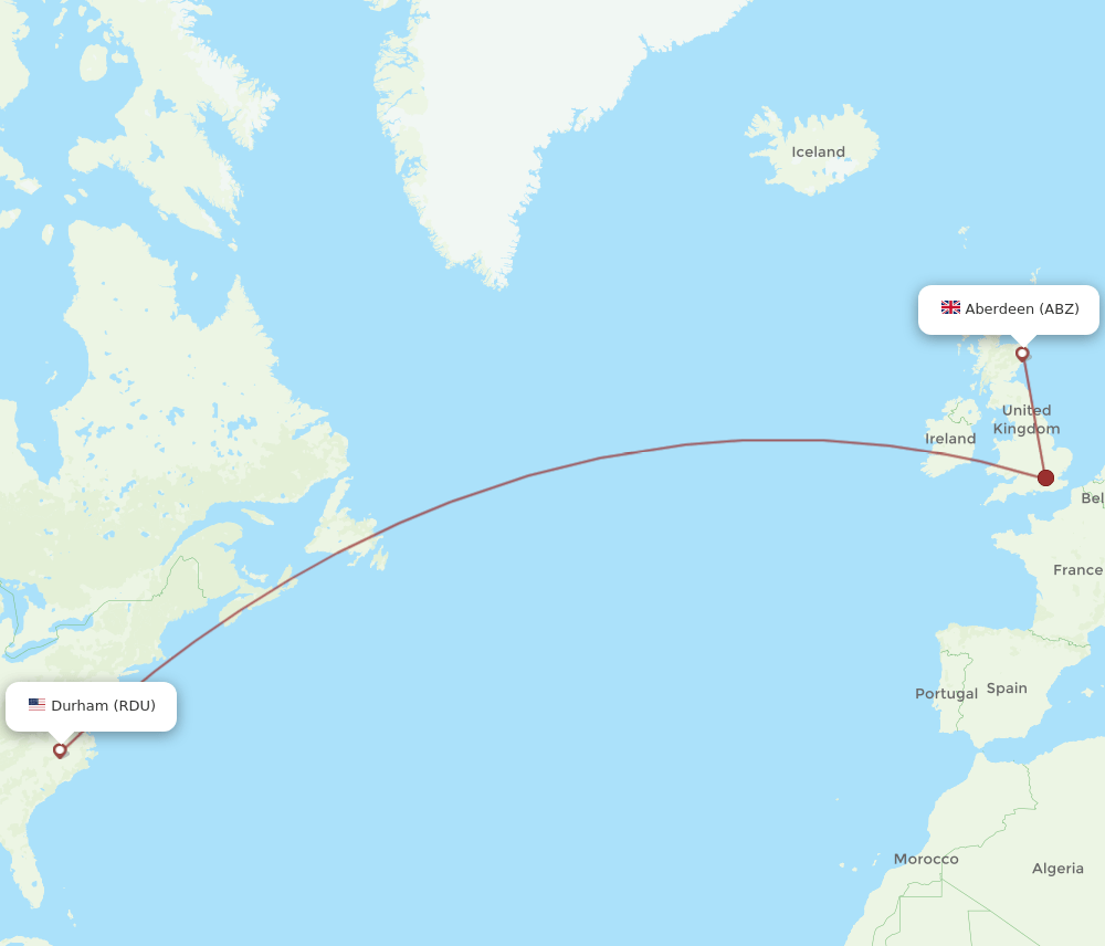 RDU-ABZ flight routes