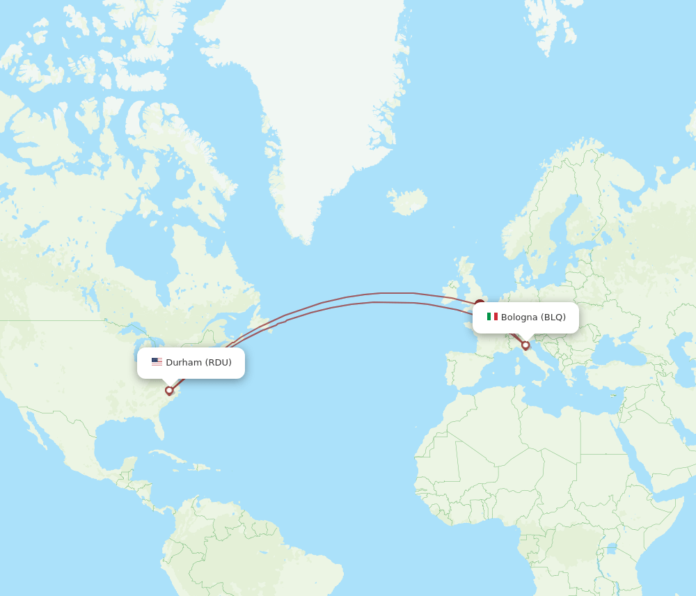 RDU-BLQ flight routes