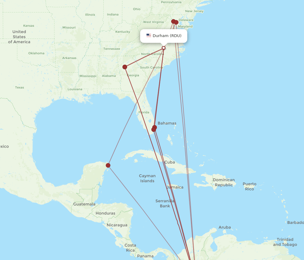 RDU-BOG flight routes
