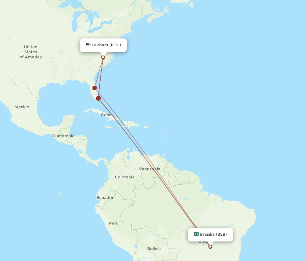 RDU-BSB flight routes