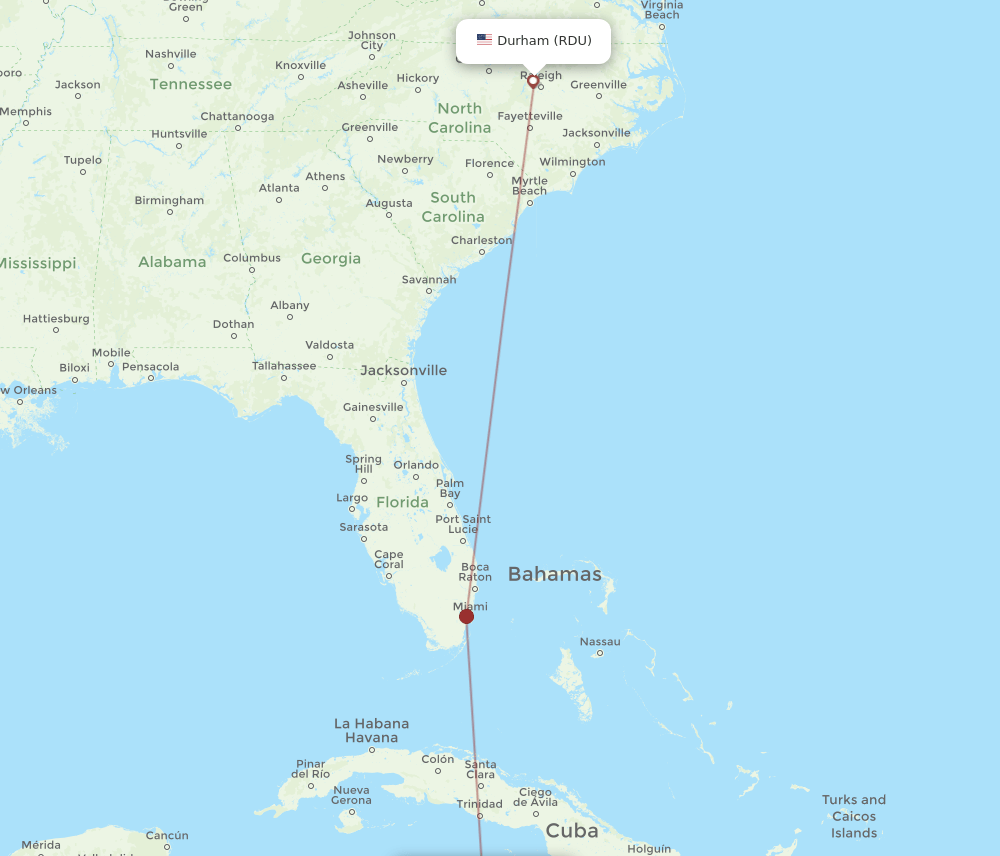 RDU-CYB flight routes