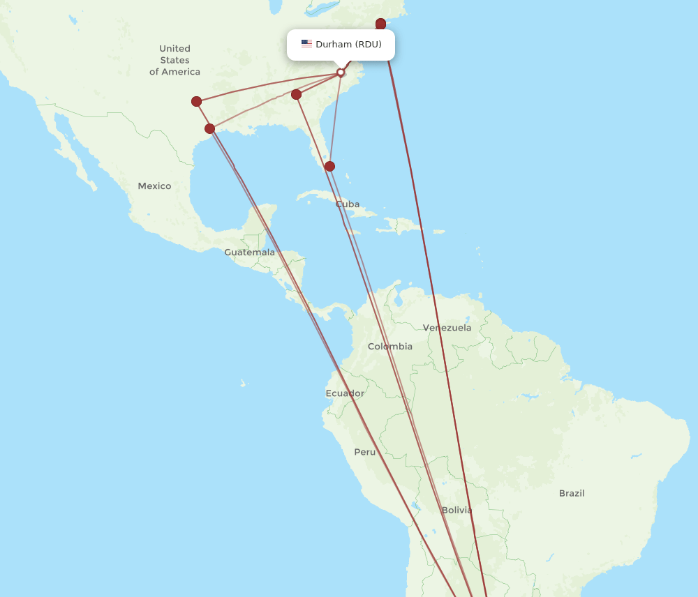 RDU-EZE flight routes