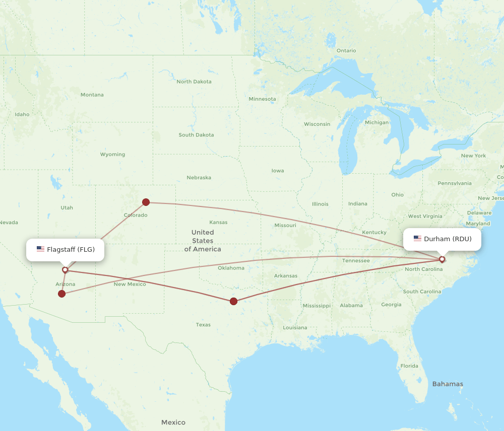 RDU-FLG flight routes