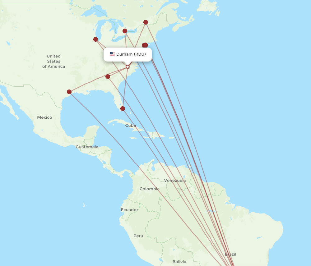 RDU-GRU flight routes