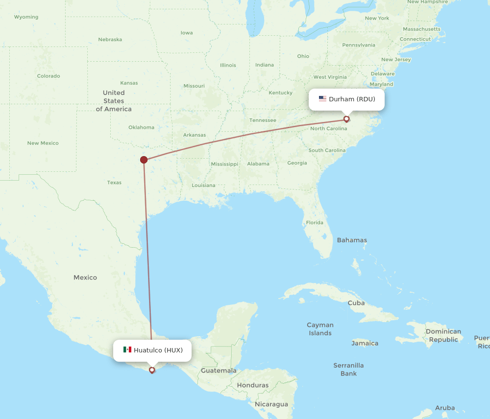 RDU-HUX flight routes
