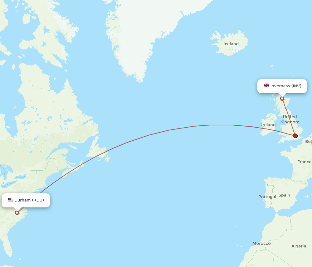 RDU-INV flight routes