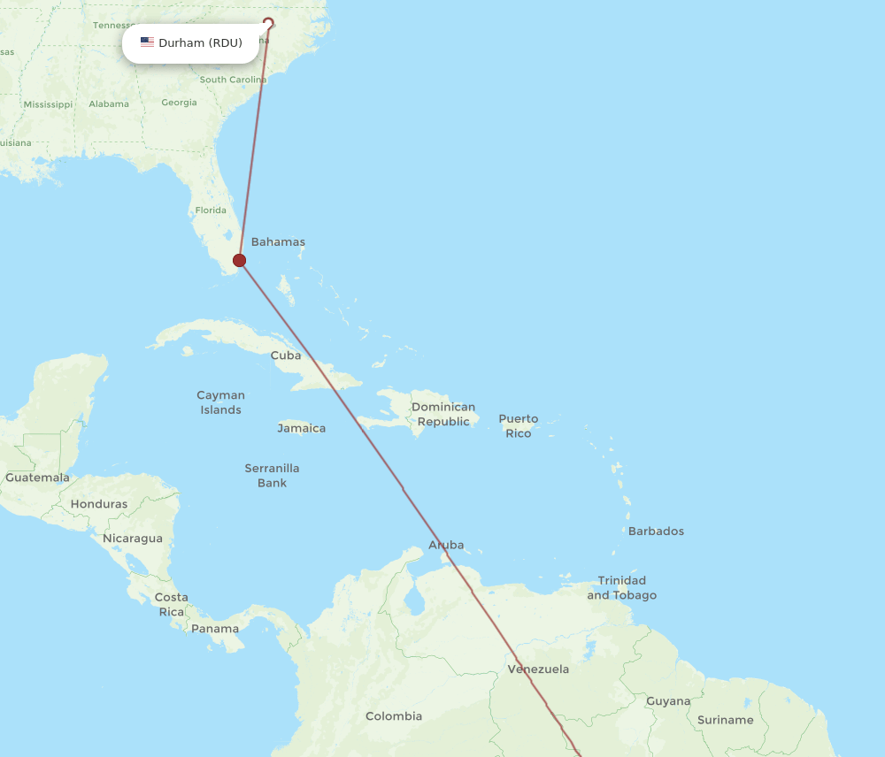 RDU-MAO flight routes