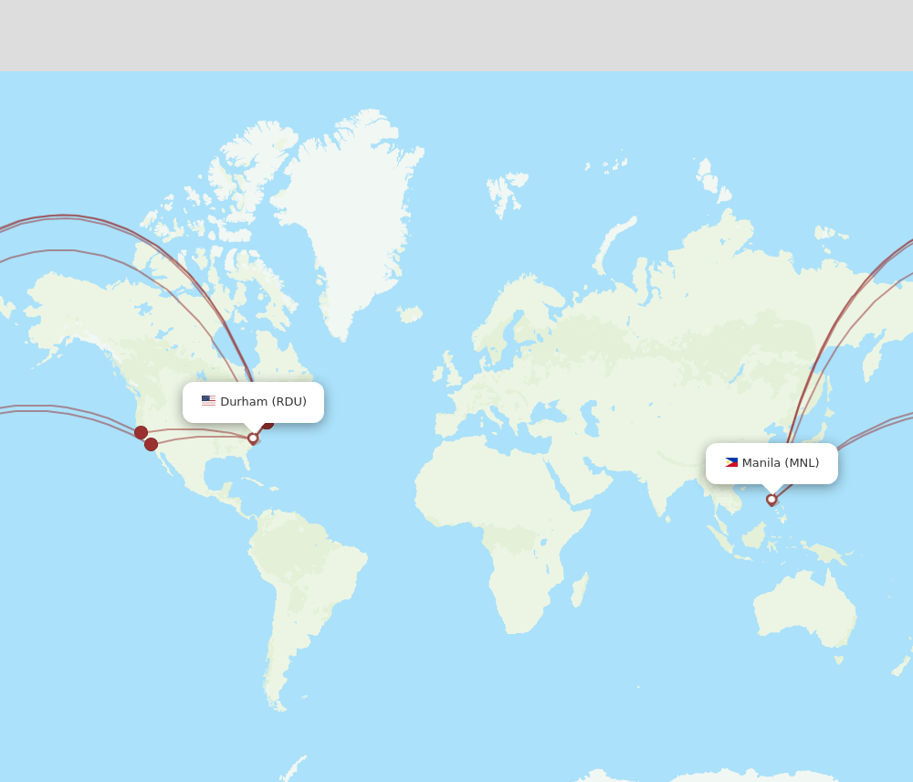 RDU-MNL flight routes