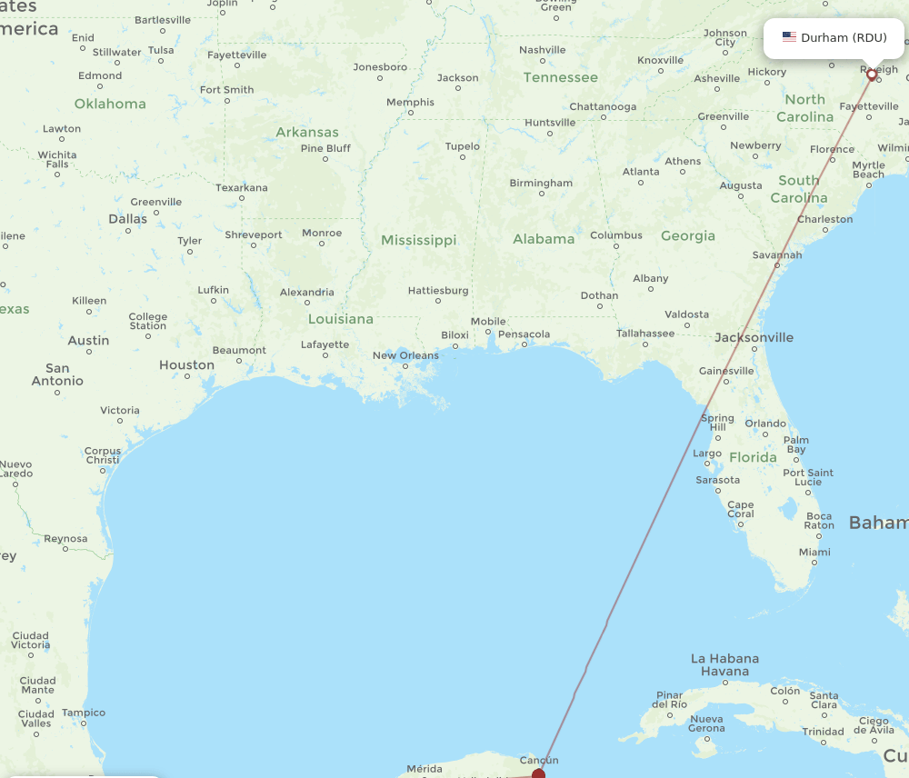 RDU-NLU flight routes