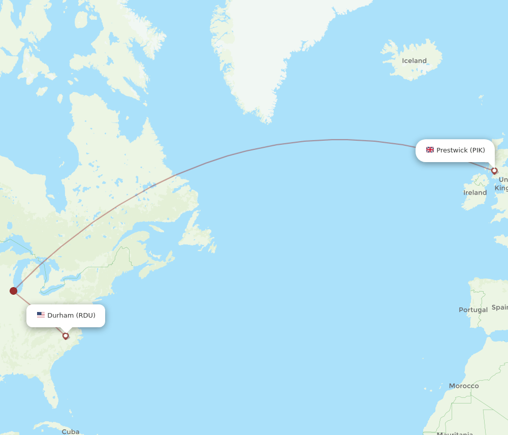 RDU-PIK flight routes
