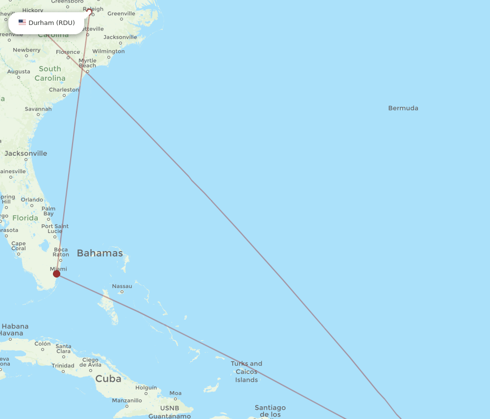 RDU-SKB flight routes