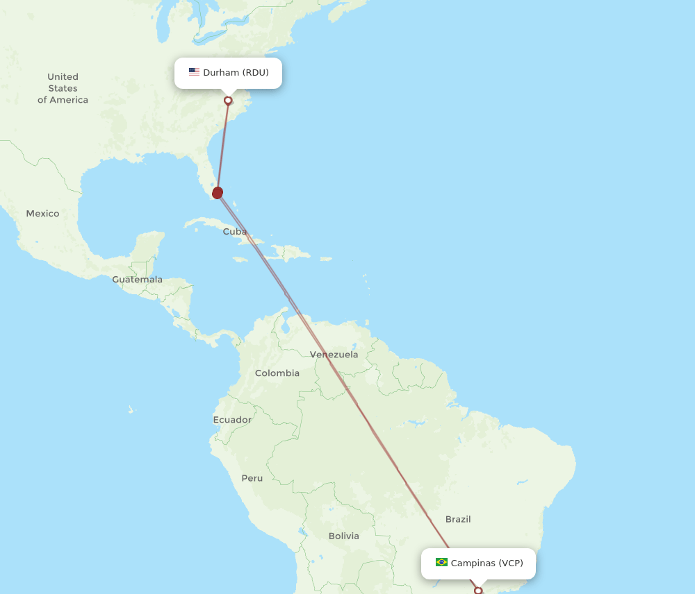 RDU-VCP flight routes