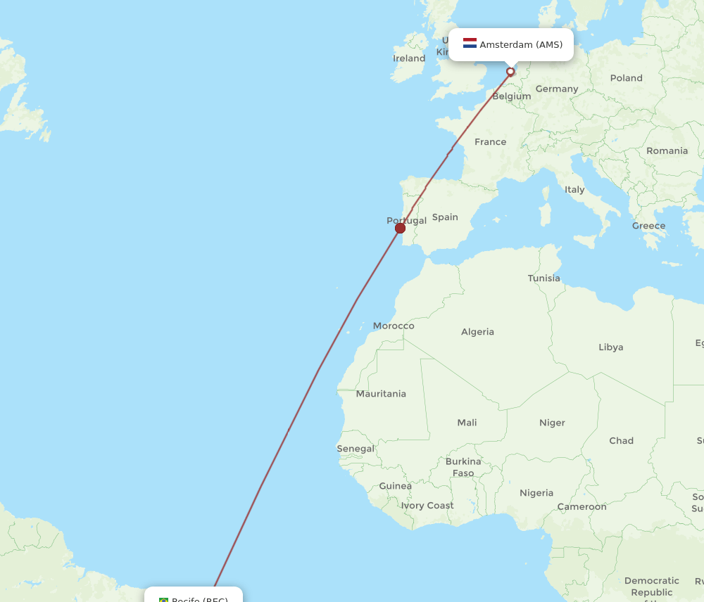 REC-AMS flight routes