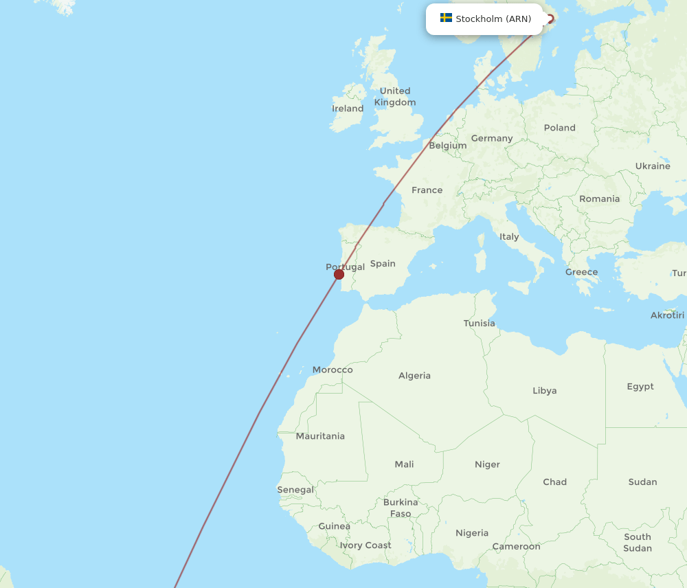 REC to ARN flights and routes map