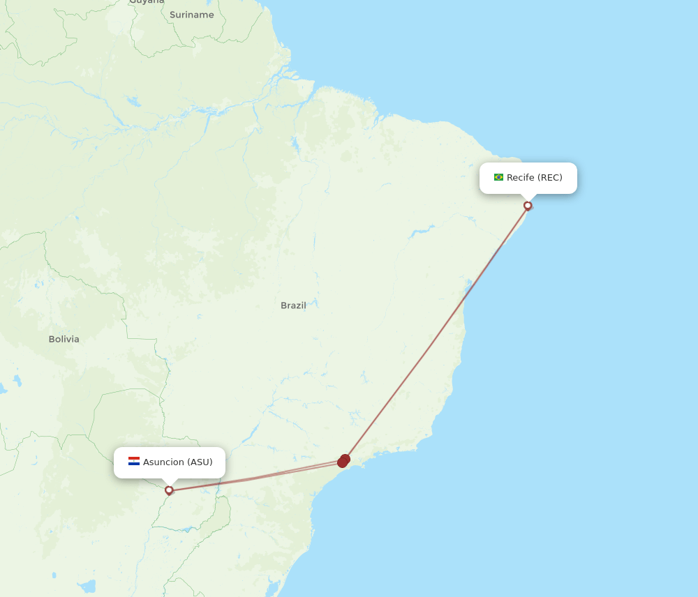 REC-ASU flight routes