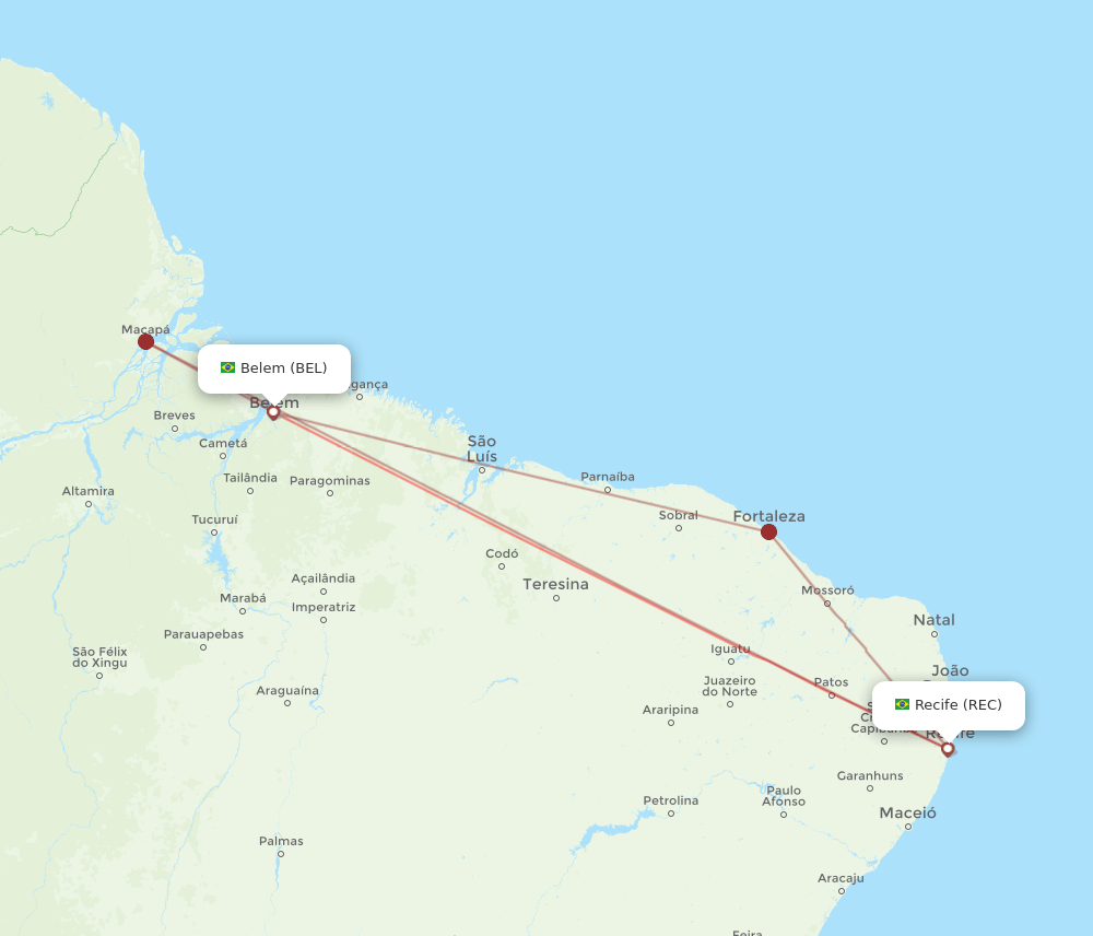 REC-BEL flight routes