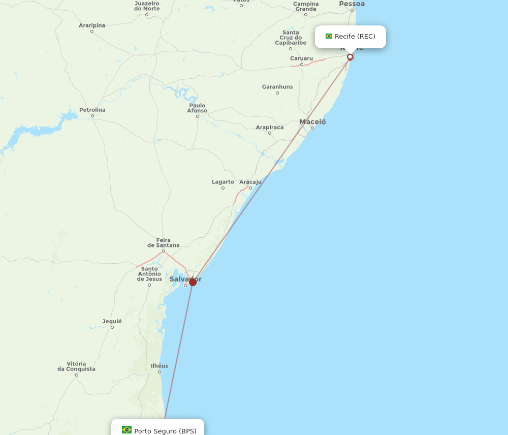 REC to BPS flights and routes map