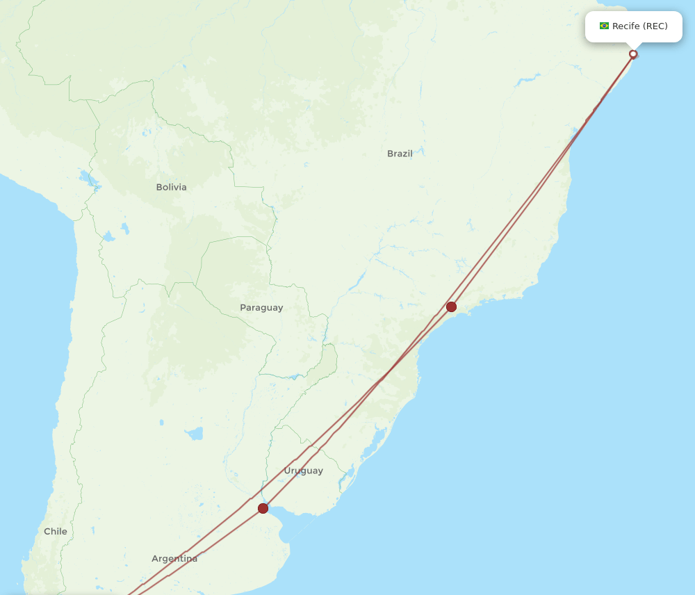 REC-BRC flight routes