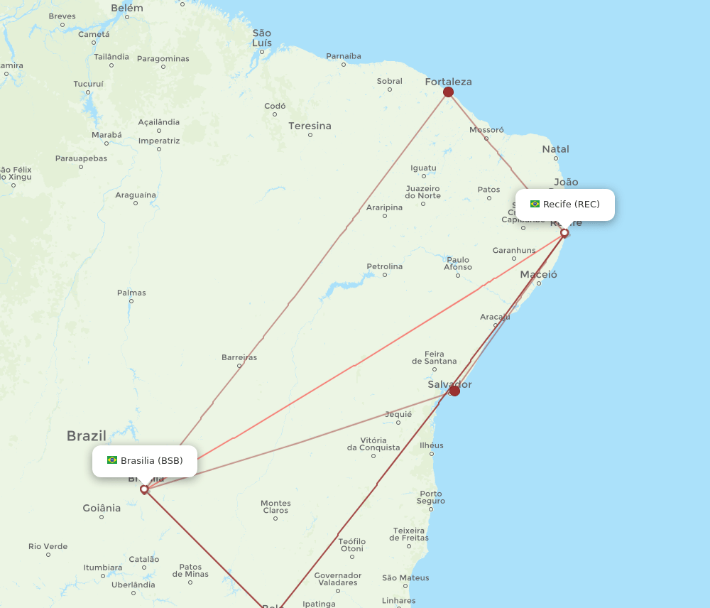 REC-BSB flight routes