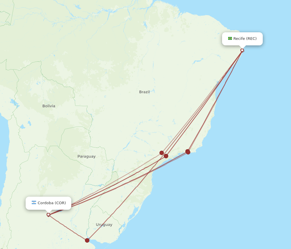 REC-COR flight routes