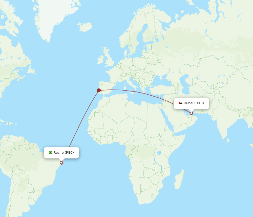 REC-DXB flight routes