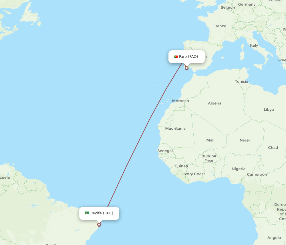 REC-FAO flight routes