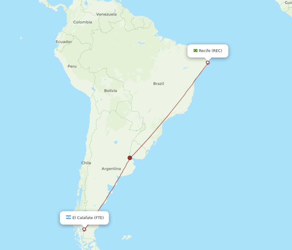 REC-FTE flight routes