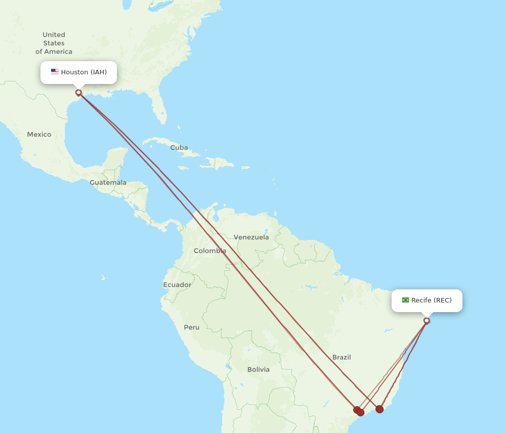 REC-IAH flight routes