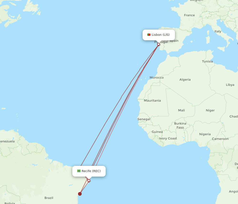 REC-LIS flight routes