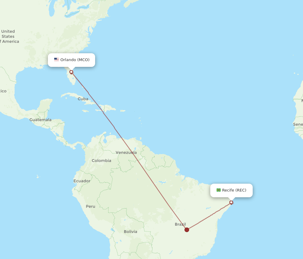 REC-MCO flight routes