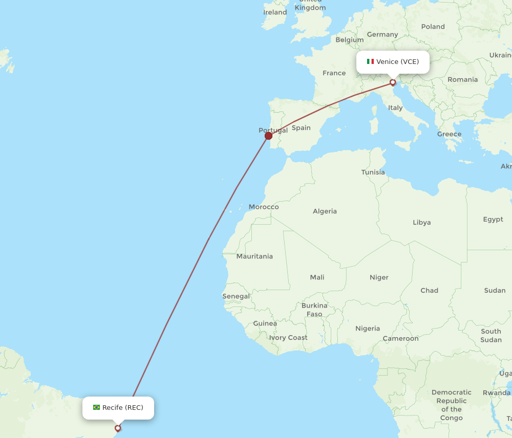 REC-VCE flight routes