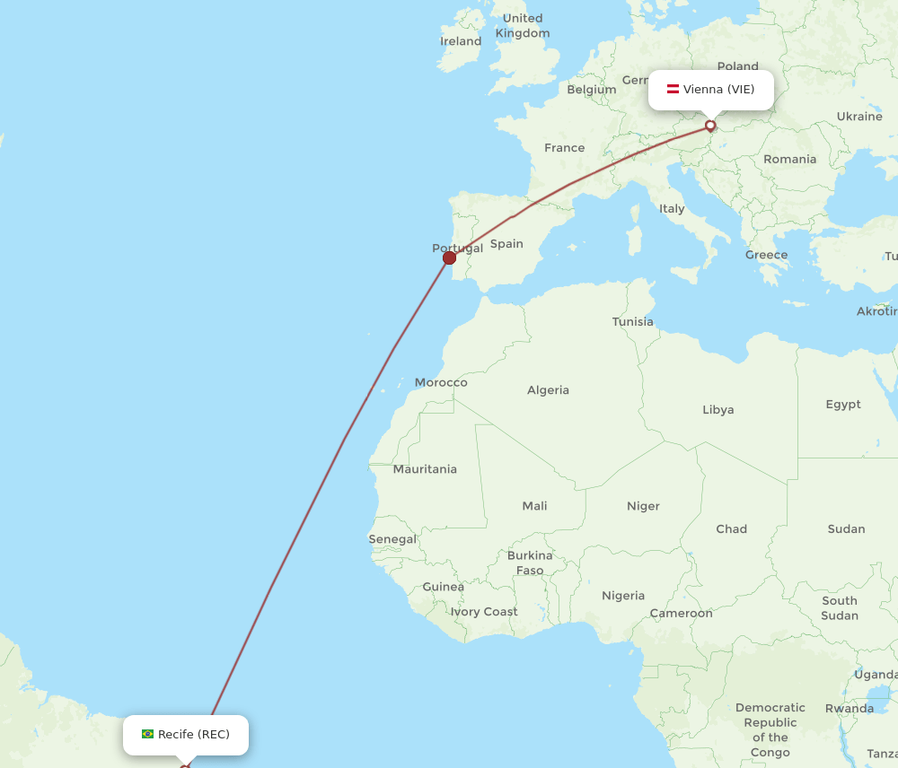 REC-VIE flight routes