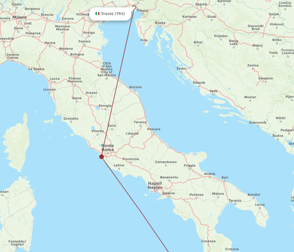 REG to TRS flights and routes map