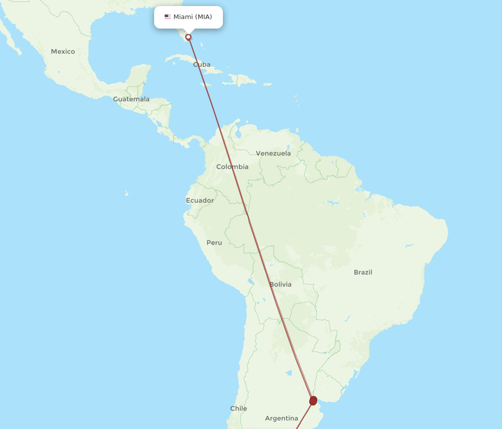 REL-MIA flight routes