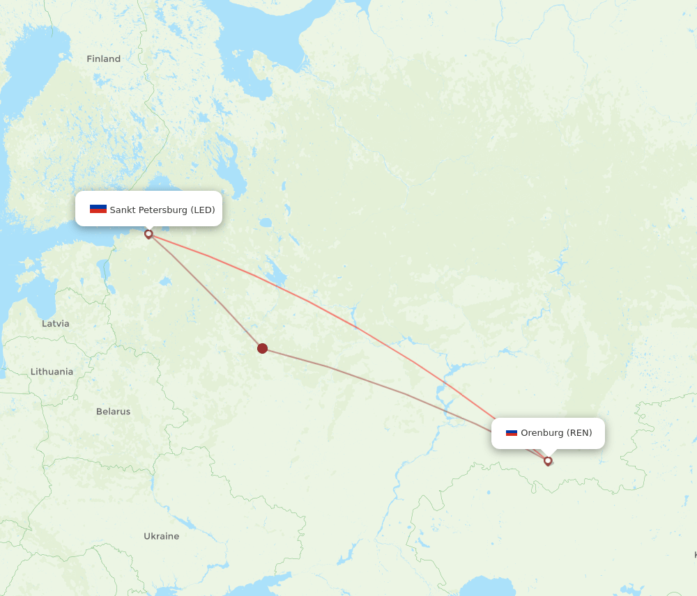 REN-LED flight routes