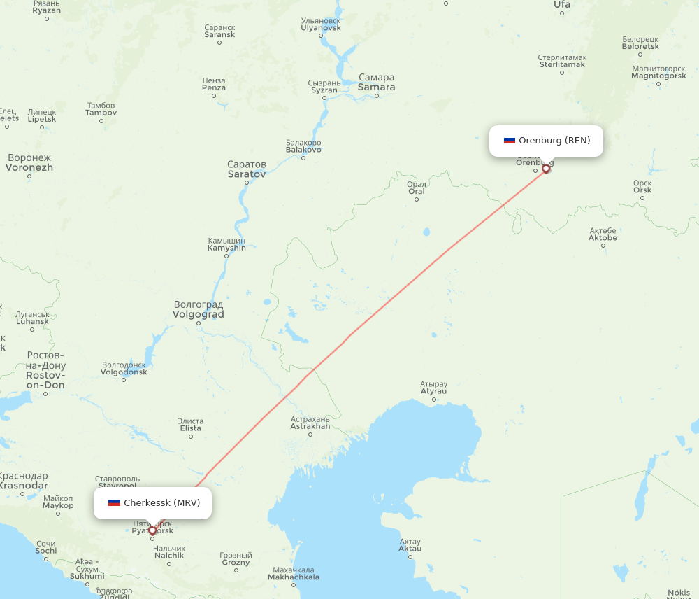 REN to MRV flights and routes map