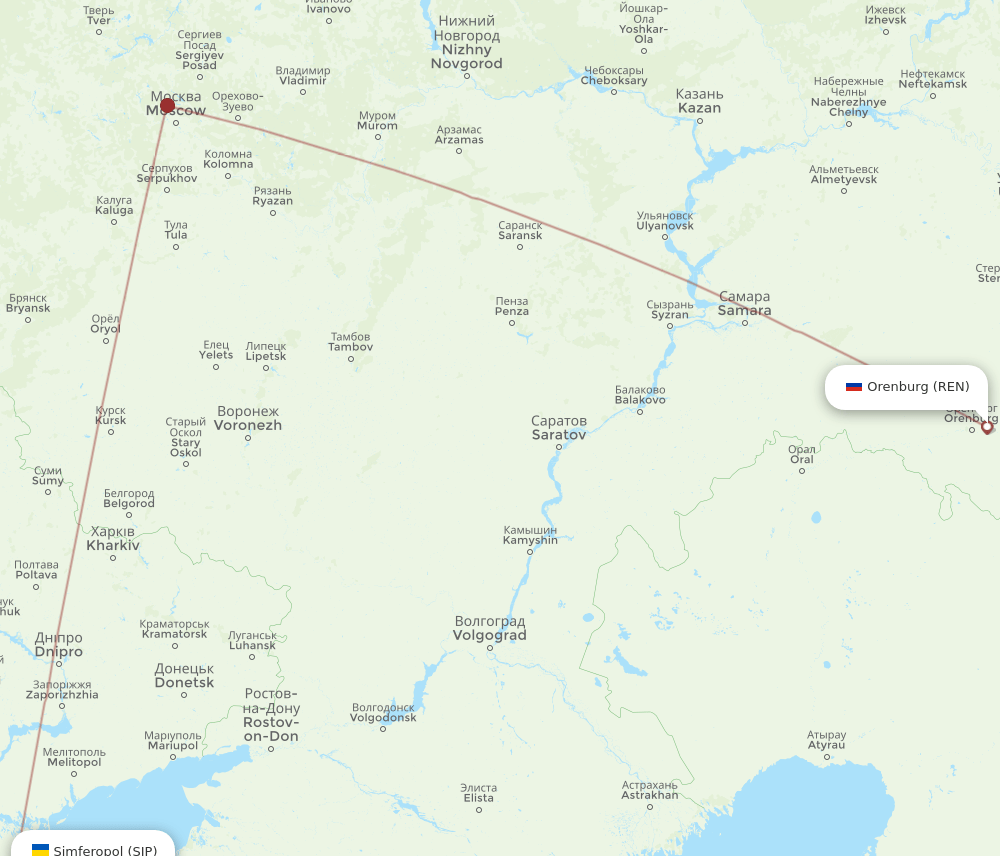 REN-SIP flight routes