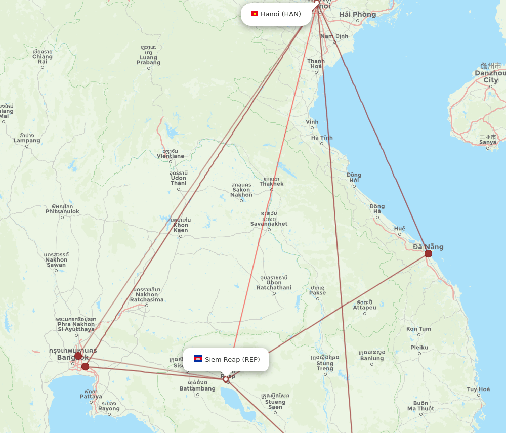 REP-HAN flight routes
