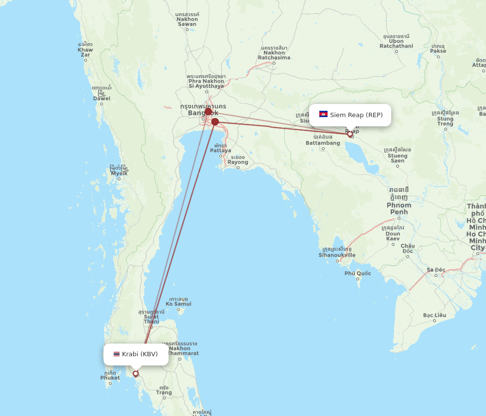 REP-KBV flight routes