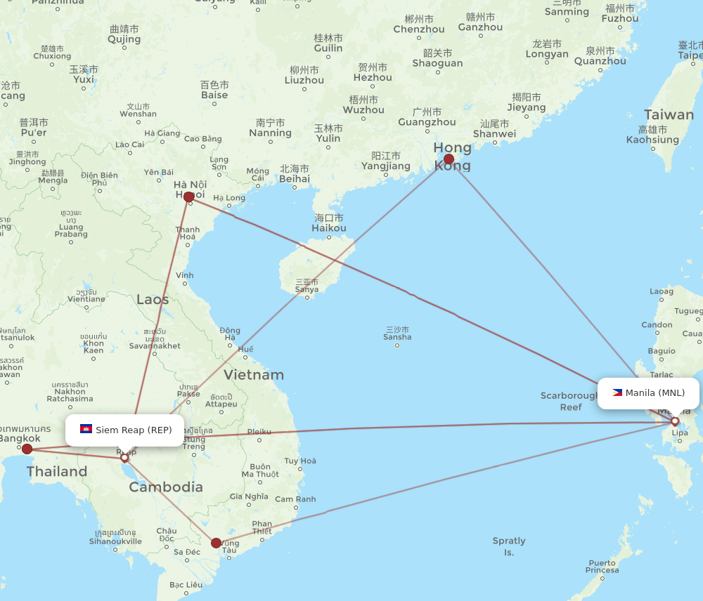 REP-MNL flight routes