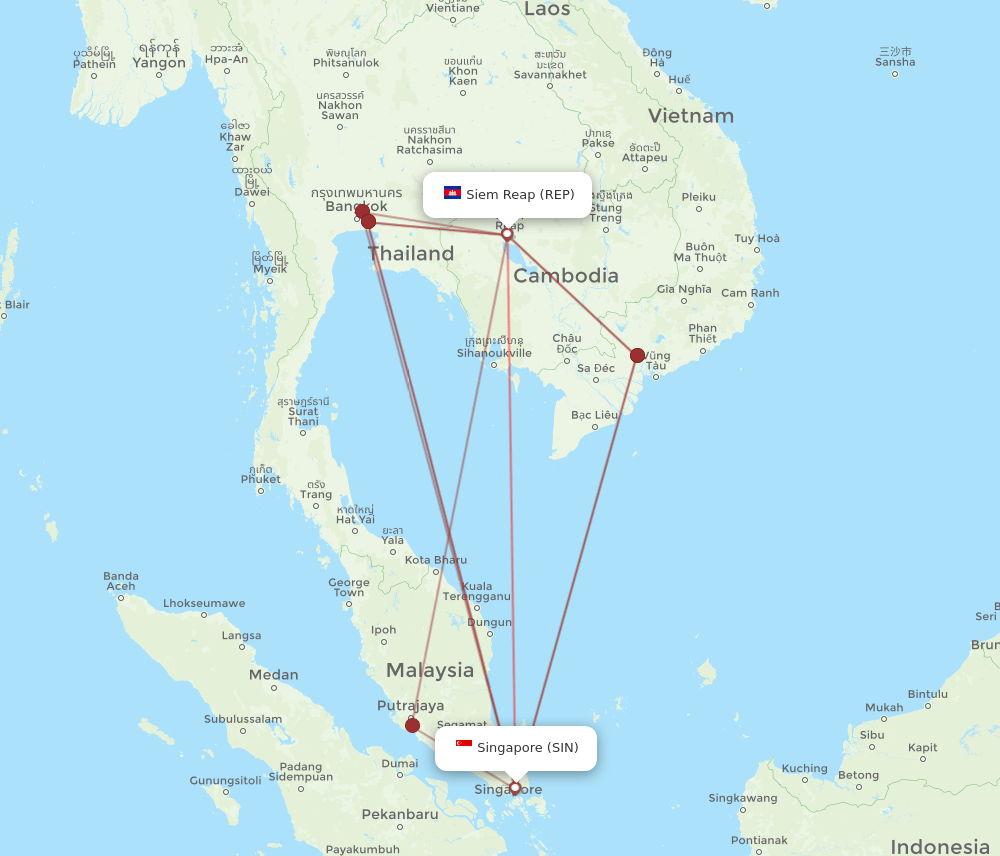 REP-SIN flight routes