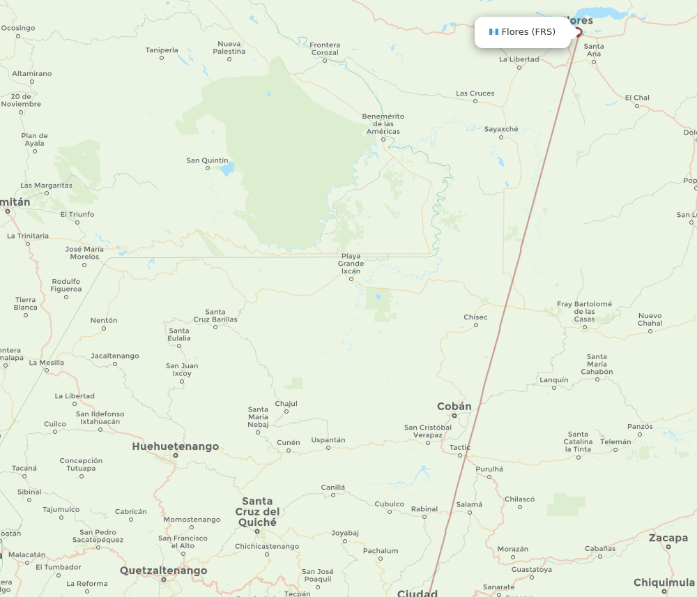 RER to FRS flights and routes map