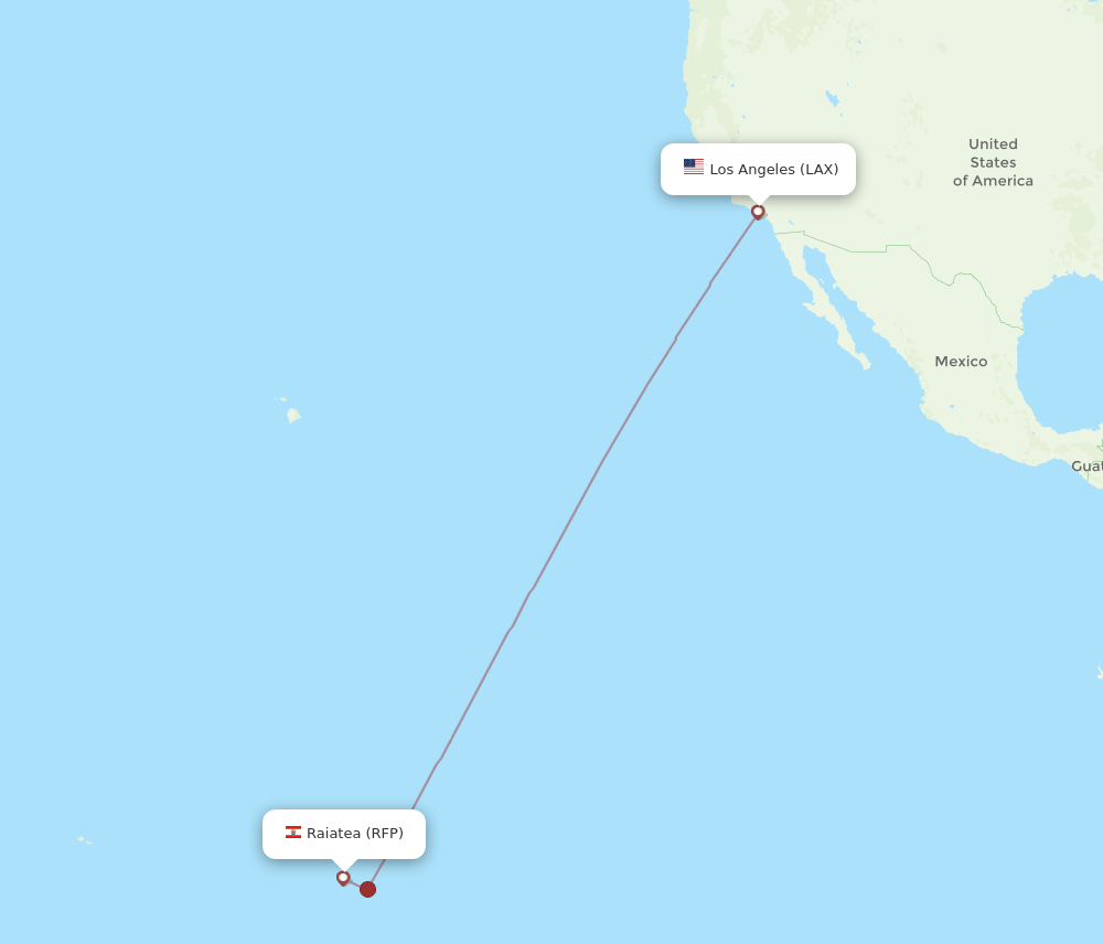 RFP-LAX flight routes
