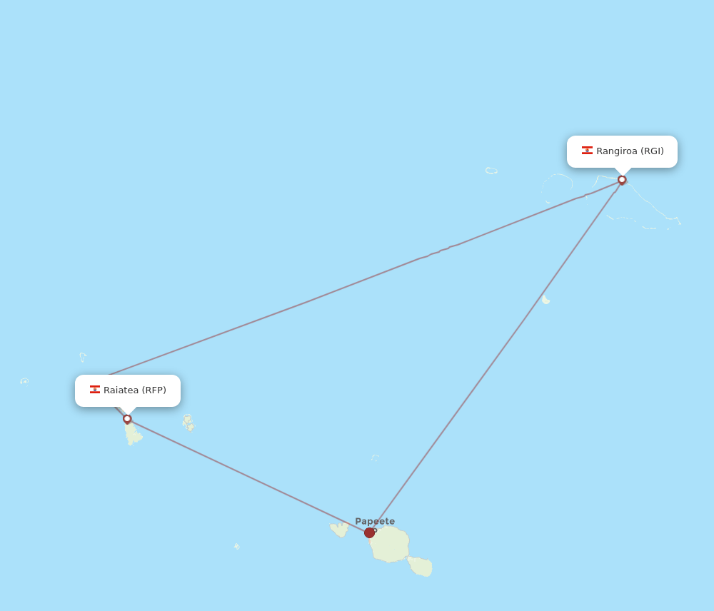 RFP to RGI flights and routes map